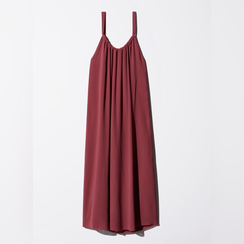 Aritzia Wilfred Mariette Tie-Back Sleeveless Long Midi Dress Rose Mauve